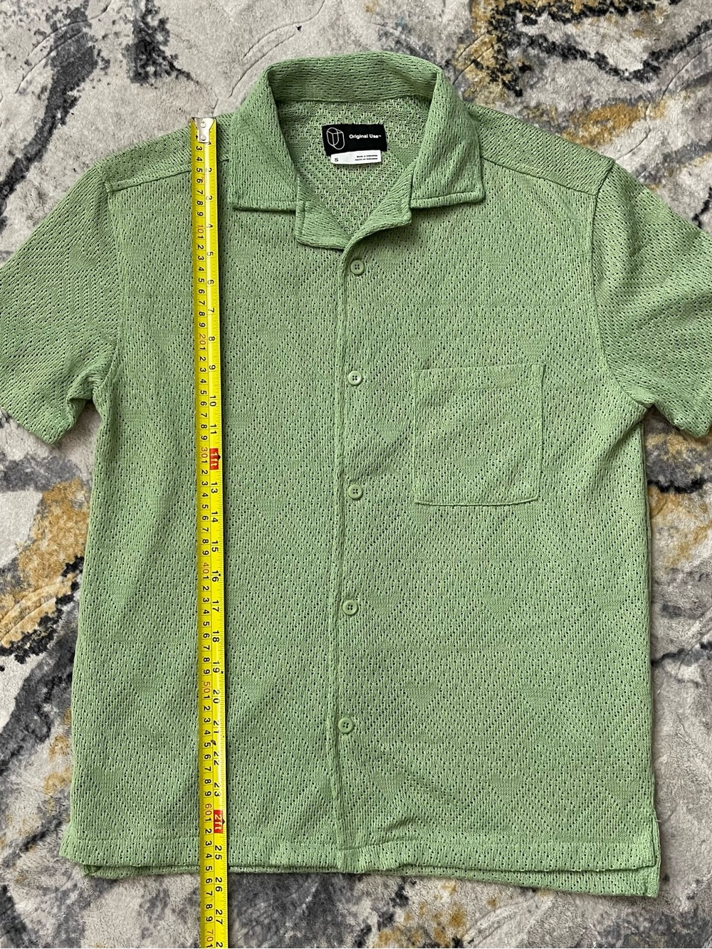 Original Use Sage Green Short-Sleeve Knit Polo Shirt - Picture 3 of 7